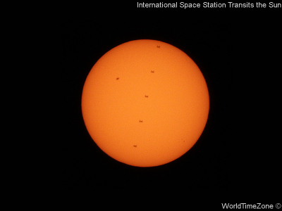 ISS over the Sun by worldtimezone